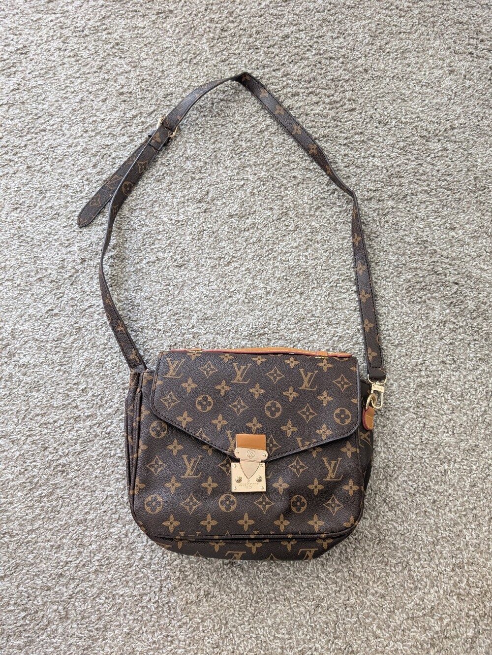 Monogram Canvas Crossbody in Brown and Tan